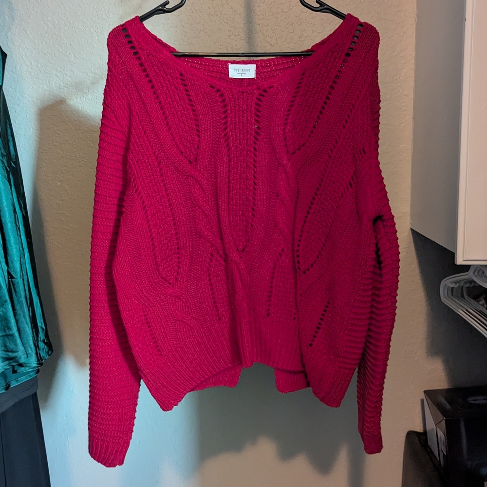 Red Ivy Rose Sweater